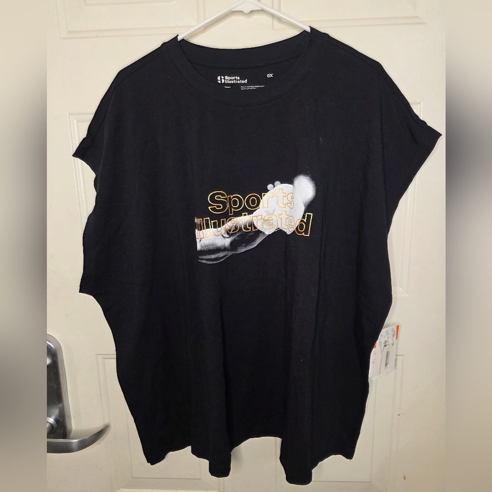 Black Sports Illustrated‎ Graphic T-Shirt Size OX